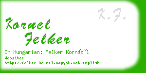 kornel felker business card